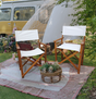 Folding Chair Wooden Director Chair Canvas Folding Chair Folding Chair 2pcs/set populus + Canvas (Color : White) - V.I.P Digital Presence