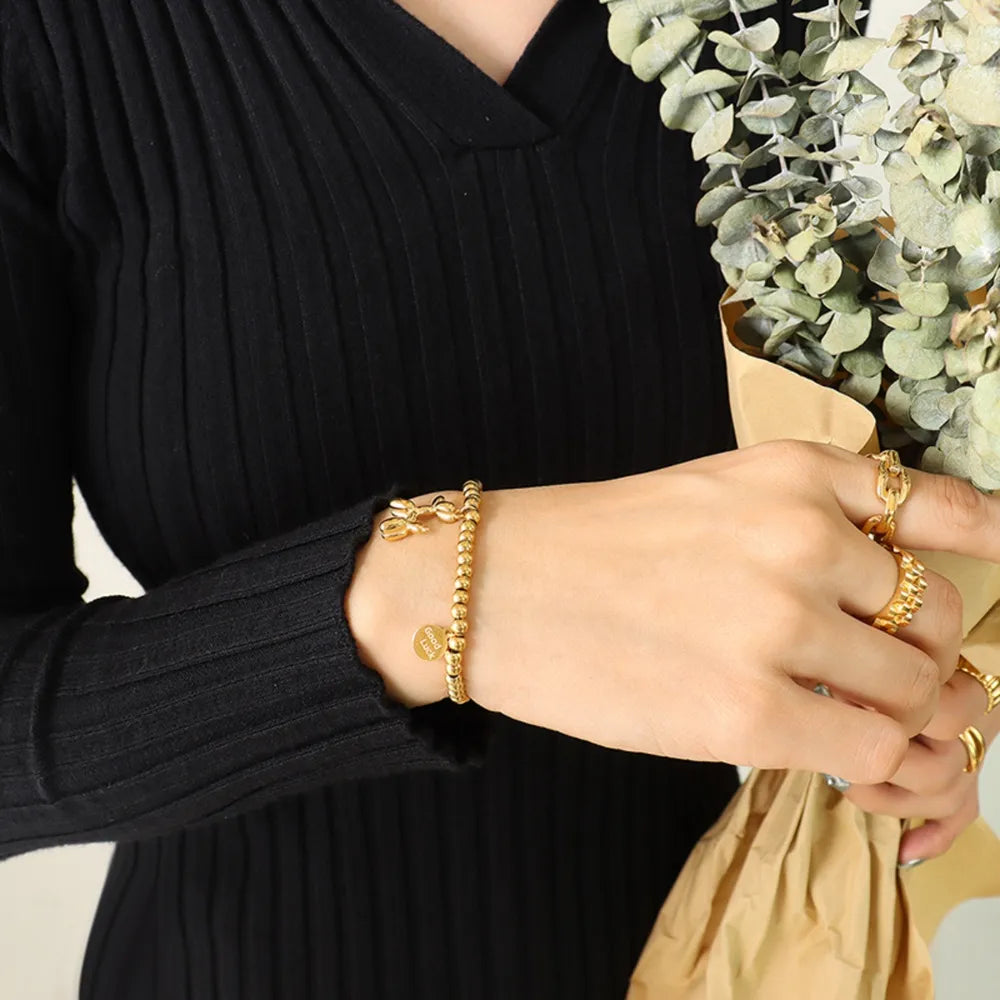 18K Gold-Plated Titanium Steel Puppy Shape Charm Bracelet - V.I.P Digital Presence