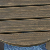 Outdoor 16" Acacia Wood Side Table, Gray Finish - V.I.P Digital Presence