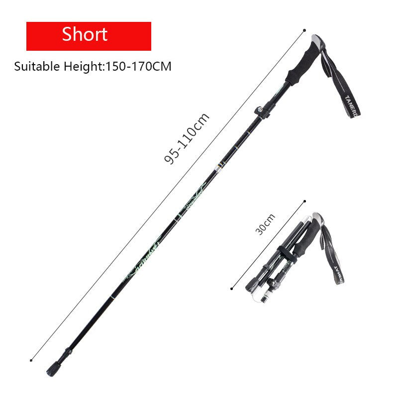 Anti Shock Walking Stick Telescopic Baton Trekking Stick Ultralight Aluminum Alloy Tactical Walking Canes 5-Section 1Piece