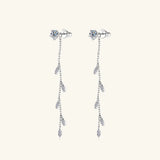 1.38 Carat Moissanite 925 Sterling Silver Leaf Earrings - V.I.P Digital Presence
