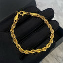 Hip hop gold Fried Dough Twists chain thick bracelet small jewelry chain - V.I.P Digital Presence