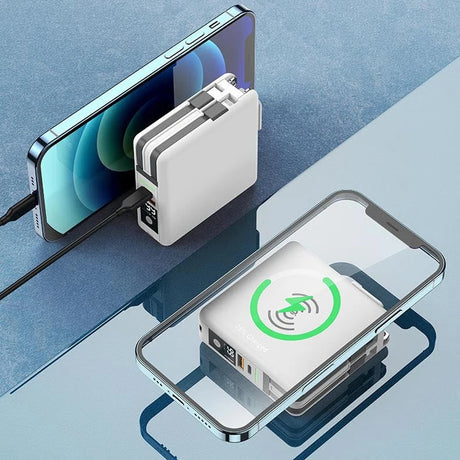 Power Bank 10000mAh With AC Plug 15W Fast Wireless Charging Powerbank USB Type C Mobile Phone Wall Charger for iPhone 14 Xiaomi - V.I.P Digital Presence