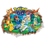 New 3D Pikachu Wall Sticker Pok é mon Wallpaper Self adhesive Cartoon Graffiti Anime Poster Children's Room PVC - V.I.P Digital Presence