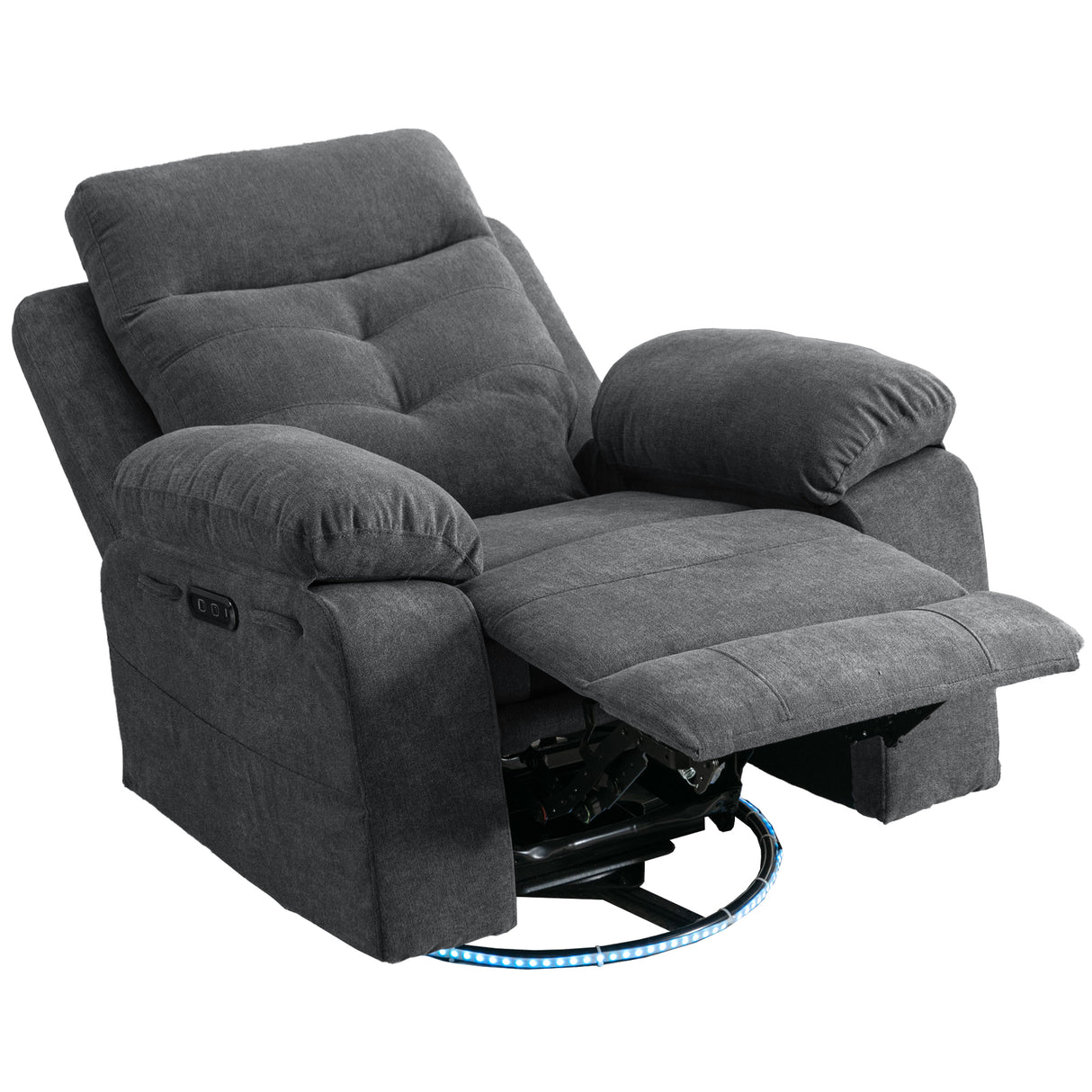 270 degree rotating electric lounge chair with Bluetooth speaker, LED light, telescopic foot pedal adjustable backrest DG - V.I.P Digital Presence