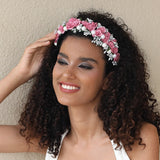 Fashionable Baroque Fabric Rose Pearl Flower Headband - V.I.P Digital Presence