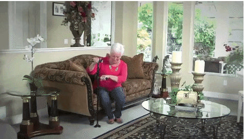 Bastón telescópico plegable con muleta LED, ligero y seguro, regalo para personas mayores. 