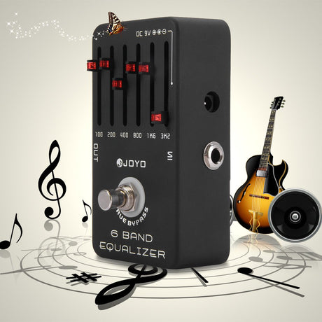JOYO JF - 11 True Bypass Design 6 Band EQ Equalizer Guitar Effect Pedal with Aluminum Alloy Casing - V.I.P Digital Presence