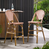 Wicker Bar Stool with Aluminum Frame (Set of 2) - V.I.P Digital Presence