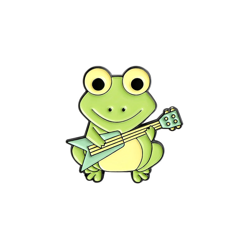 Quack Quack Enamel Pin Custom Frog Lotus Leaf Brooches Bag Lapel Pin Cartoon Animal Badge Jewelry Gift for Kids Friends - V.I.P Digital Presence