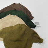 New Children Vintage Knitted Sweater Baby Girl Solid Casual Knitwear Boys Loose Versatile Pullover Kids Thicken Warm Tops - V.I.P Digital Presence