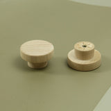 Vine woven circular cake wooden handle cabinet door rattan woven wooden handle single hole raw wood color handle - V.I.P Digital Presence