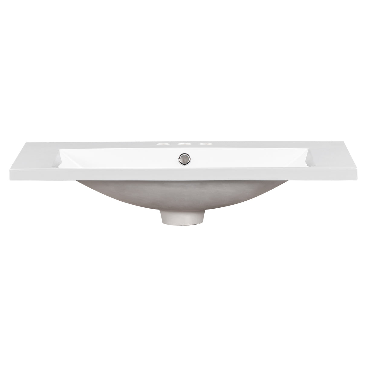 30" Single Bathroom Basin Sink, Vanity Top Only, 3-Faucet Holes, Resin - V.I.P Digital Presence