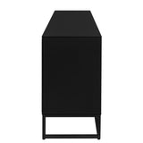 Rattan 4-Door Sideboard , Sideboard Buffet Storage Cabinet,Accent Storage Cabinet , Large Cabinet With 4 Rattan Decorated Doors - V.I.P Digital Presence