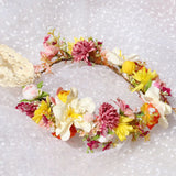Autumn Flower Wreath Headwear Handmade Fabric Headflower Wedding Headband Bridal Ladies Scenic Photography Flower Wreath - V.I.P Digital Presence