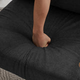 Leisure Lounge Chair Arm Chair with Metal Frame, Upholstered Side Chair Comfy Sitting Chair for Living Room, Black Chenille - V.I.P Digital Presence