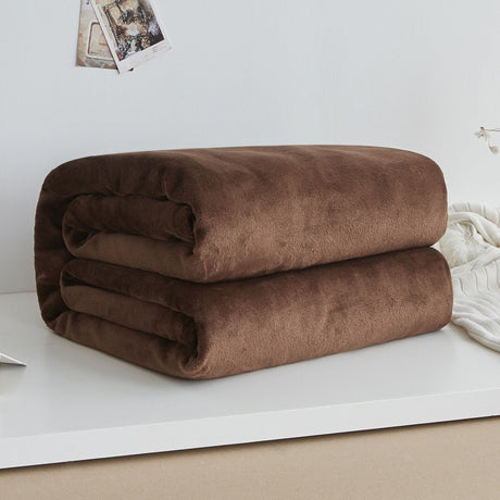 Thick blanket, solid color blanket, single-layer nap, coral fleece blanket, winter flannel blanket - V.I.P Digital Presence