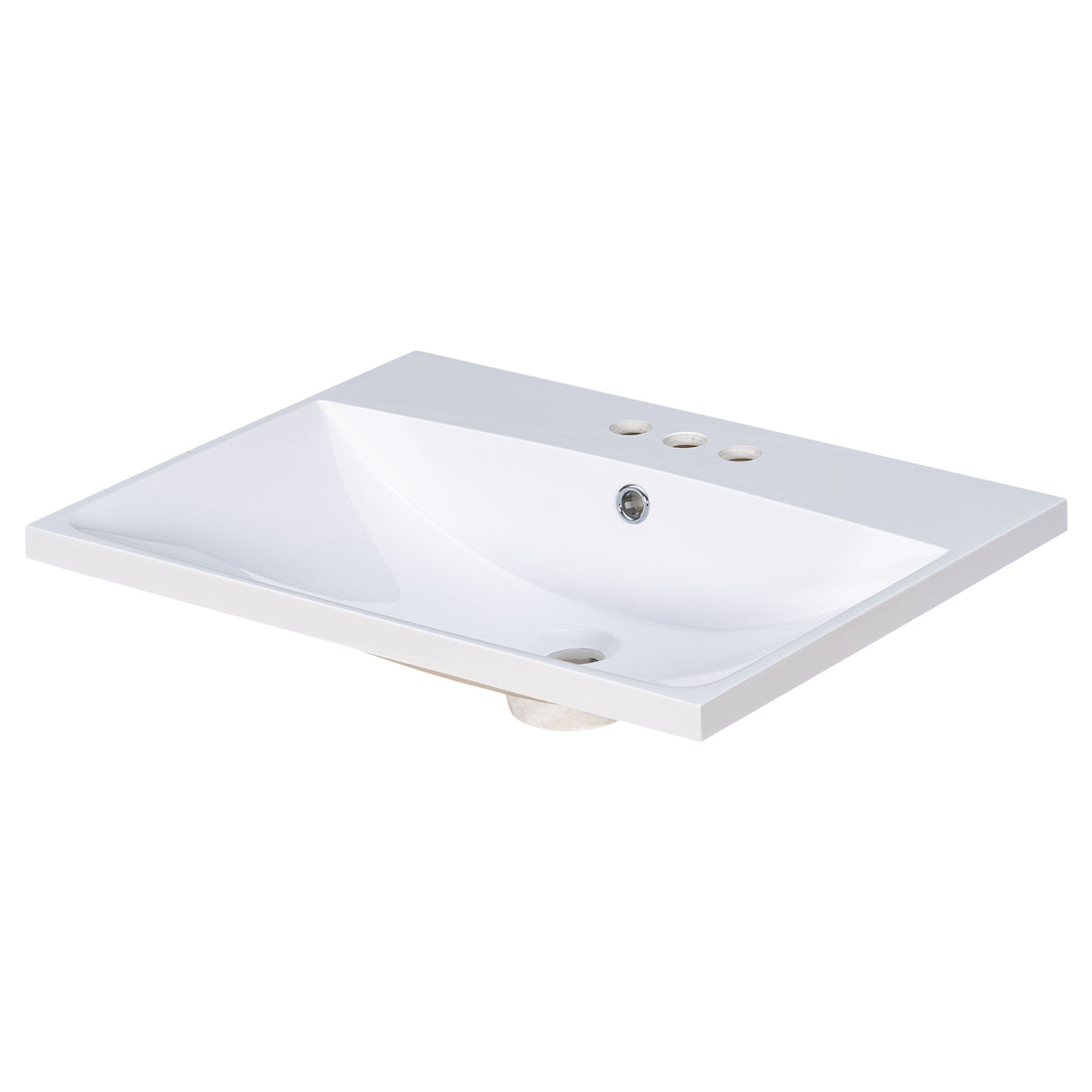 24" Bathroom Vanity Top Only White Basin 3-Faucet Holes  4" Faucet Available Ceramic - V.I.P Digital Presence