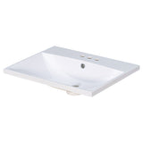 24" Bathroom Vanity Top Only White Basin 3-Faucet Holes  4" Faucet Available Ceramic - V.I.P Digital Presence