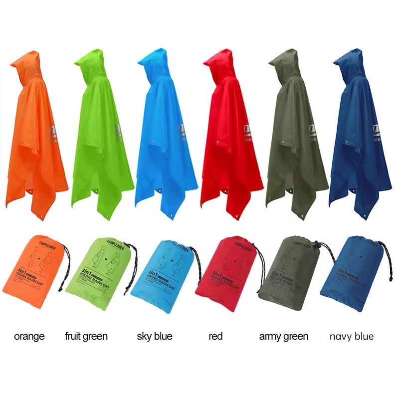 3 - in - 1 Waterproof Rain Poncho for Outdoor Use: Motorcycle, Camping, Hiking & Travel - V.I.P Digital Presence