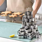Christmas snowflake biscuit mold stainless steel snowflake three-dimensional biscuit mold biscuit cut into 10 pieces set - V.I.P Digital Presence