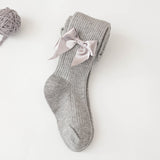 Spring And Autumn New Children's Pantyhose Bow Cotton White Baby Socks Medium Thick Foreign Girl Leggings - V.I.P Digital Presence
