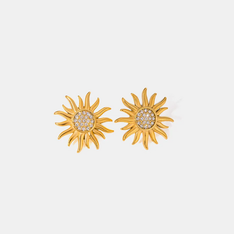 Stainless steel sunflower jewelry flower earrings for women - V.I.P Digital Presence
