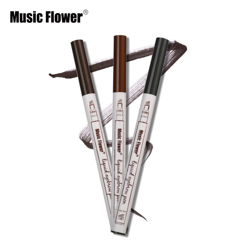 Music Flower Brand Makeup 3 Colors Fine Sketch Liquid Eyebrow Pen Waterproof Tattoo Super Durable Eye Brow - V.I.P Digital Presence