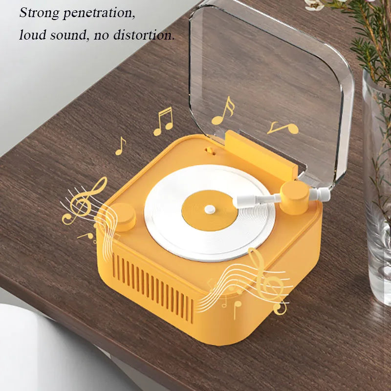 Retro Atomic Vinyl Bluetooth Speaker Hif Sound Long Battery Life Mini Record Player Rotary Speaker with Built-in Battery - V.I.P Digital Presence