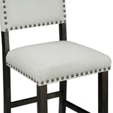 TREXM 5-Piece Counter Height Dining Set, Classic Elegant Table and 4 Chairs in Espresso and Beige - V.I.P Digital Presence