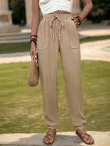 Perfee Textured High Waist Joggers - V.I.P Digital Presence