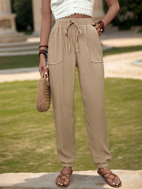 Perfee Textured High Waist Joggers - V.I.P Digital Presence