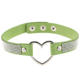 Japan's Harajuku Soft Girl Black Rhinestone Peach Heart Love-Shaped Collar Women's Neck Strap Collarbone Necklace Short - V.I.P Digital Presence