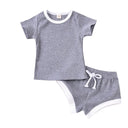 2020 Toddler Baby Boys Girls Summer Clothing Newborn Kids Baby Girls Ribbed Knitted Short Sleeve T-shirts+Shorts Tracksuits Sets - V.I.P Digital Presence