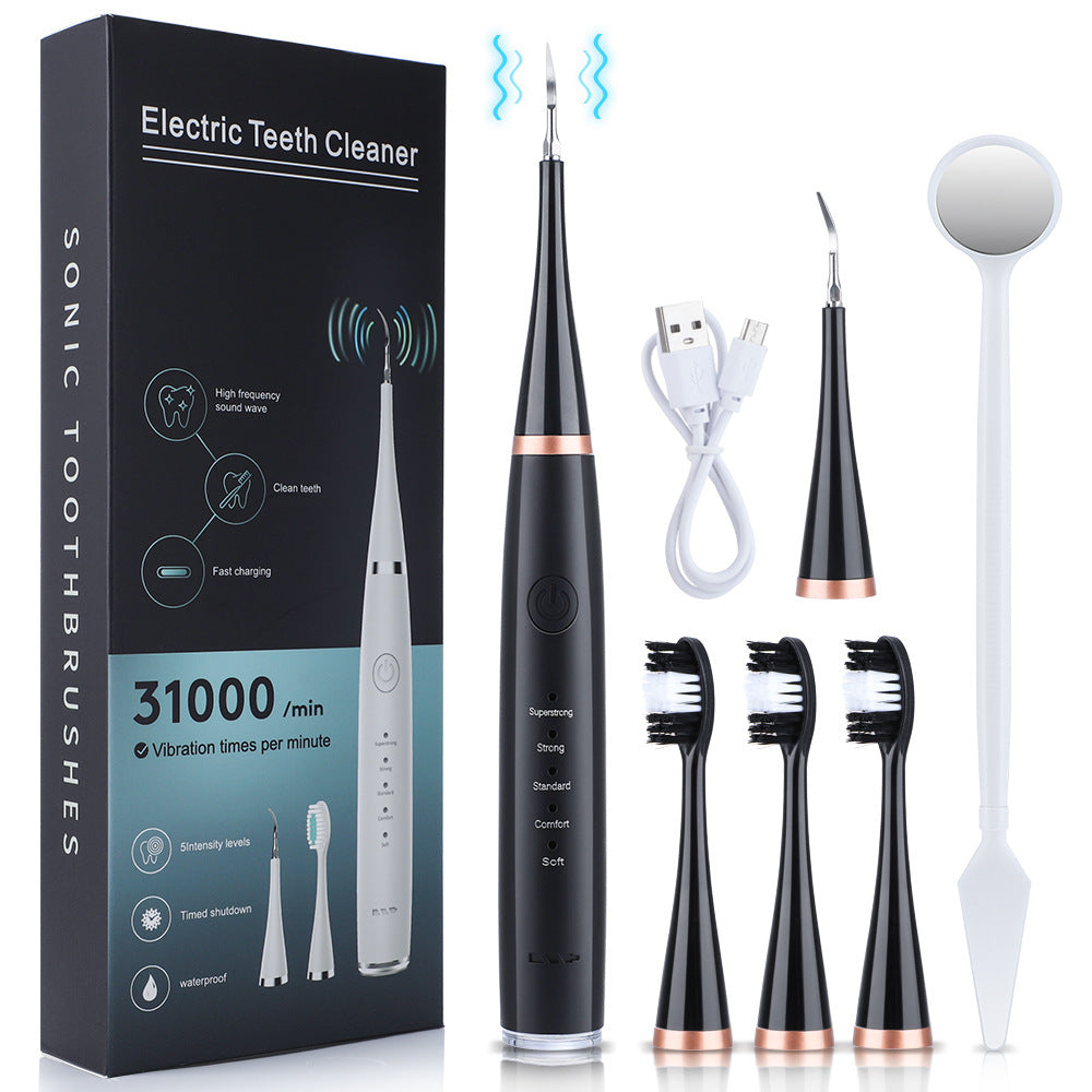 5-Speed High Frequency Vibrating Tooth Cleaner USB Electric Toothbrush Cleaning Device To Remove Stained Calculus Set Tooth Cleaning Instrument - V.I.P Digital Presence
