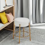 24 inch high circular bar stool, set of two - modern cushioned dining stool - including sturdy hardware support legs - V.I.P Digital Presence