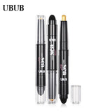 UBUB Eye Pencil Eyeshadow Silkworm Pen Velvet Shimmer Earth Double Color Eye Shadow Cream Glitter Makeup Palette Cosmetics - V.I.P Digital Presence