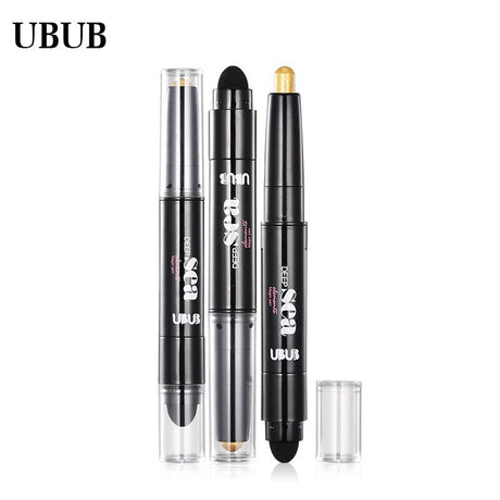 UBUB Eye Pencil Eyeshadow Silkworm Pen Velvet Shimmer Earth Double Color Eye Shadow Cream Glitter Makeup Palette Cosmetics - V.I.P Digital Presence
