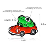Frog Driver Enamel Pin Small Red Car Brooch Backpack Clothes Lapel Funny Animal Frog Jewelry Gift for Friends Children - V.I.P Digital Presence