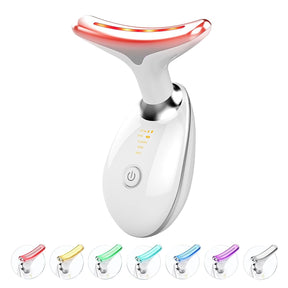 New neck beauty vibration massage neck line instrument, small iron lifting and tightening neck, facial color light introduction beauty instrument - V.I.P Digital Presence