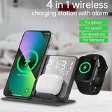 15W Four in One Wireless Charging Clock LED Digital Display Alarm Clock Temperature Display Wireless Charging - V.I.P Digital Presence