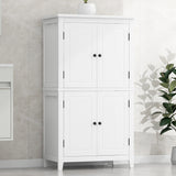 Bathroom floor storage cabinet, bathroom storage unit, 4-door independent cabinet, adjustable shelf, adaptive shelf, white - V.I.P Digital Presence
