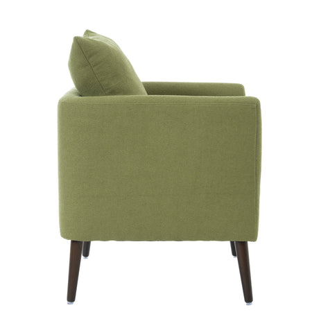 Barrel Chair, modern style chair, fabric armchair, club chair, solid wood leg cushion armchair, olive green waist pillow - V.I.P Digital Presence