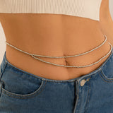 Simple and versatile, personalized and sexy double-layer pearl waist chain, body chain - V.I.P Digital Presence