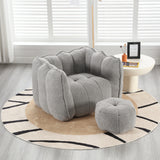 Soft Bean Bag Chair with High Resilient Foam(Chips)for living room and bedroom,Comfortable Square Lazy Sofa with Footstool - V.I.P Digital Presence