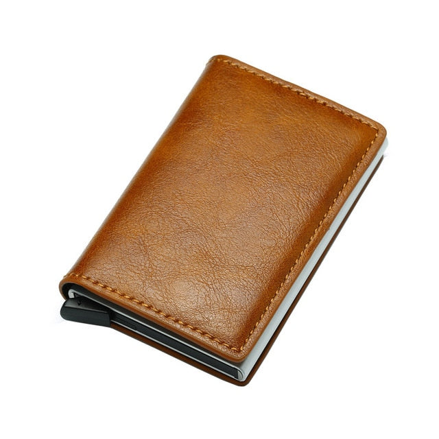 DIENQI Top Quality Wallet Men Money Bag Mini Purse Male Vintage Automatical Aluminium Rfid Card Holder Wallet Small Smart Wallet - V.I.P Digital Presence