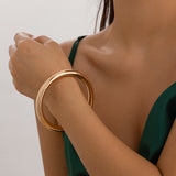 Design sense: Geometric square smooth circular ring bracelet, niche hollow alloy bracelet - V.I.P Digital Presence