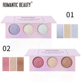 Romantic Beauty Tri-Color Baked Powder Highlighter Palette Pearl Glitter Highlighter Palette - V.I.P Digital Presence