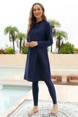 Cap, Long Sleeve Hooded Top and Pants Swim Set - V.I.P Digital Presence