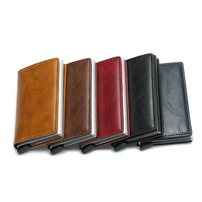 DIENQI Top Quality Wallet Men Money Bag Mini Purse Male Vintage Automatical Aluminium Rfid Card Holder Wallet Small Smart Wallet - V.I.P Digital Presence